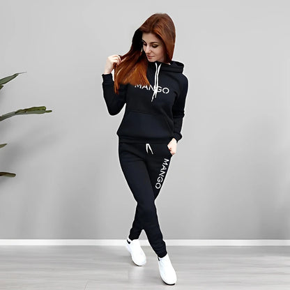Letter Printing Womens Tracksuit Casual Hooded Sweatshirt 2 Pcs Set Sports Jogging Home Woman Clothing Street Quality Pants Suit