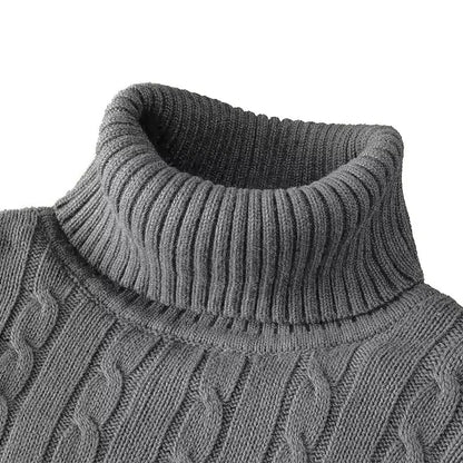 Rollkragenpullover lässig Herren Rollkragen Strickpullover Warmer Herren Pullover Wollpullover