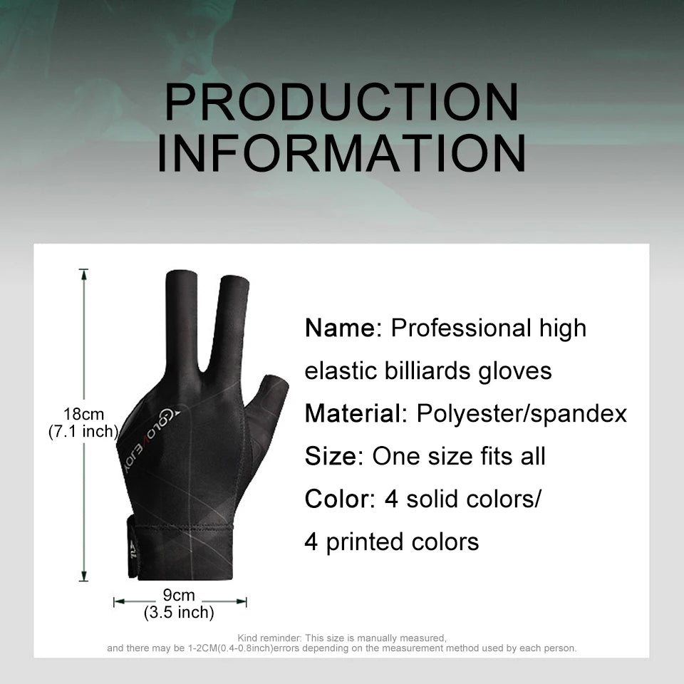 NOFOXO Open Finger Pool Glove - Breathable Snooker Billiard Glove