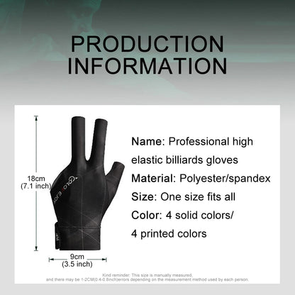 NOFOXO Open Finger Pool Glove - Breathable Snooker Billiard Glove