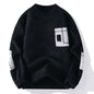 Sweater Men Contrasting Colors Fluffy Knitted Sweaters High Street Warm Pullovers Winter Couples Stylish Comfortable Sweaters