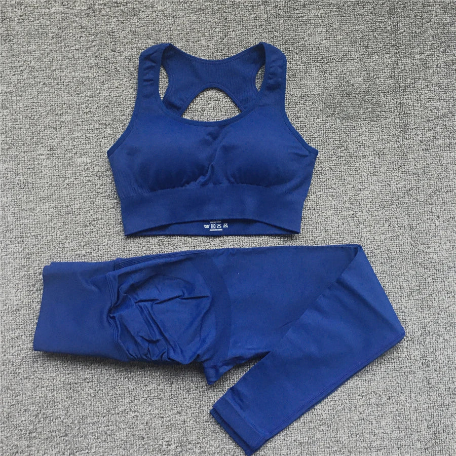 2PCS XL Seamless Women Fitness Arise Epic Yoga Sets High Waist Gym Scrunch Leggings Sports Bra Workout Active Wear Suits XP228