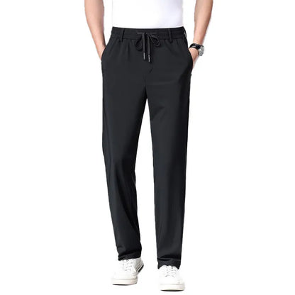 Men's Ice Silk Straight Leg Casual Pants – Breathable Quick-Dry Summer Trousers