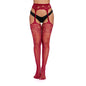 Women Fishnet Open Crotch Suspender Tights XXXL