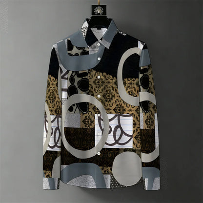 Teglex Men's Wrinkle-Free Color-Block Long Sleeve Shirt