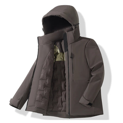 JNLN Unisex Waterproof Fleece Jackets Winter Windproof Thermal Windbreaker Men Women Hiking Camping Skiing Climbing Raincoat