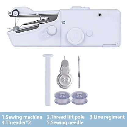 Portable Manual Sewing Machine Handheld Rope-free Electric Quick Build DIY Apparel Supplies Arts Crafts Home Garden Embroidery