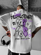 Men's Letter Bear Pattern Polyester T-Shirt