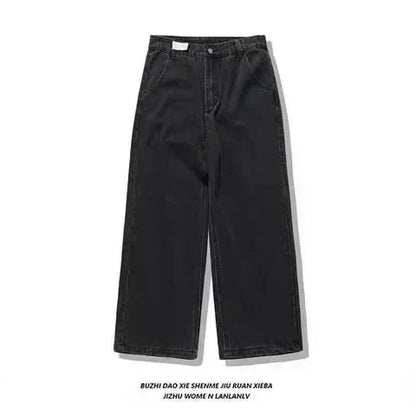 American Y2K 2025 New Baggy Wide Leg Black Jeans Overszied Women Street Casual Joker Denim Pants Couple Jeans Vintage Streetwear