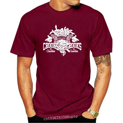 New Crooks Castles Logo Black T Shirt Herren Damen Unisex Tumblr Tee Sleeve Harajuku Tops