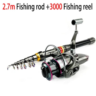 Carbon Fiber Fishing Rod & Reel Combo 1.8-3.6m features