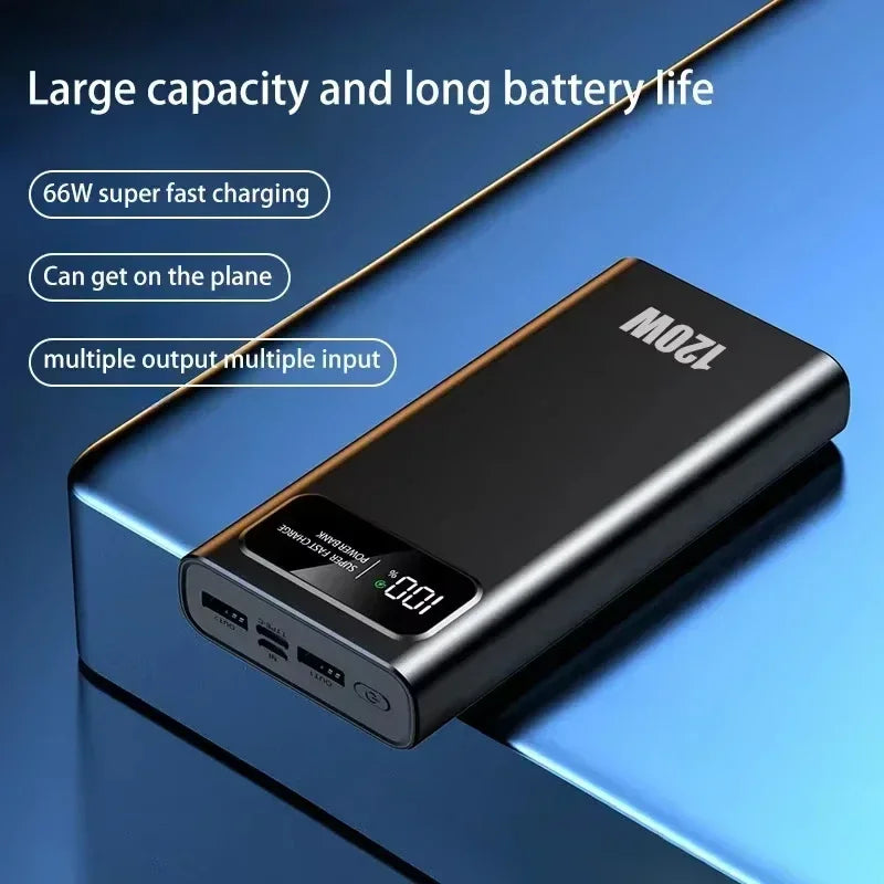 Xiaomi MIJIA 200000mAh Large Capacity Power Bank 120W Fast Charging Portable Digital Display Powerbank For iPhone Samsung Huawei