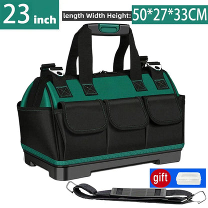 Upgrade 23inch Heighten large capacity Tool Bag Thickened 1680D Oxford Waterproofed Wear-Resistant Electrician Storage Toolkit