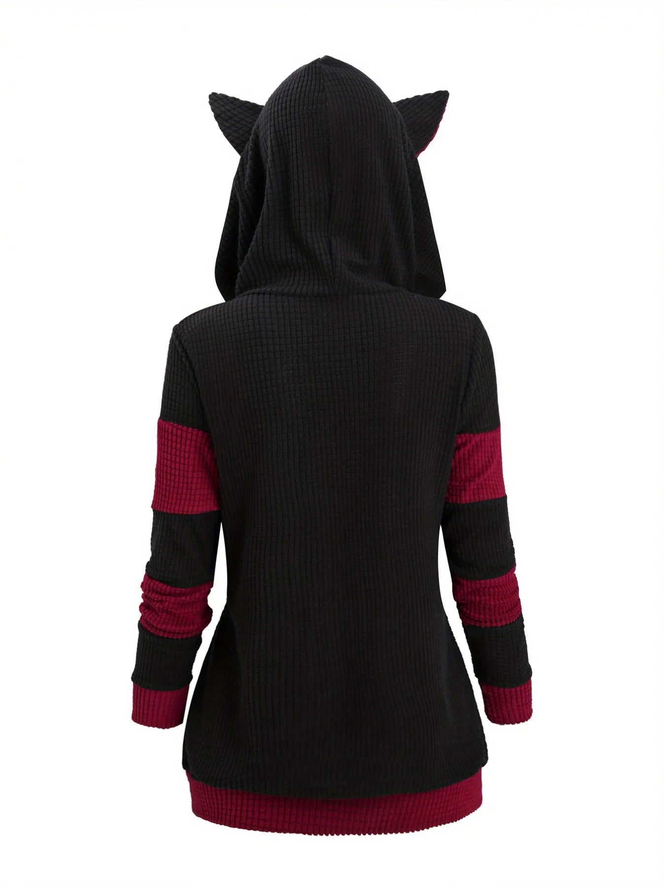 European cat ears long hooded pullover sweater coat