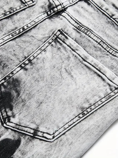 Close-up of a pocket on a denim jacket