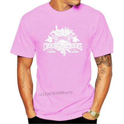 New Crooks Castles Logo Black T Shirt Herren Damen Unisex Tumblr Tee Sleeve Harajuku Tops