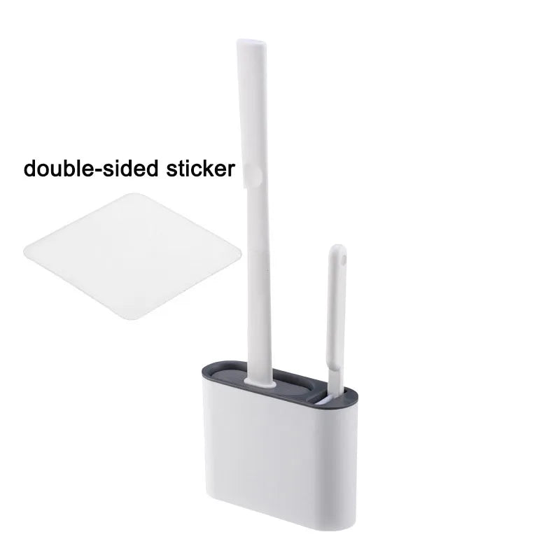 Wall Hanging Silicone Toilet Brush with Holder