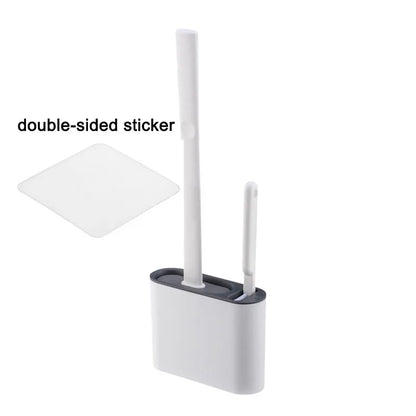 Wall Hanging Silicone Toilet Brush with Holder