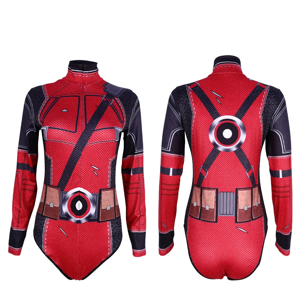 Spiderman Ganzkörperanzug für Damen und Herren, Captain Superheld Overall, 3D-Druck, Langarm Badeanzug, Halloween Karneval Cos