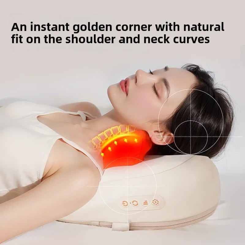 Elektrisches Trapezius-Massagekissen für Nacken und Schultern, kabelloser Auto- und Heim-Massager mit Wärme für Taille, Beine, zervikale Shiatsu-Knetmassage