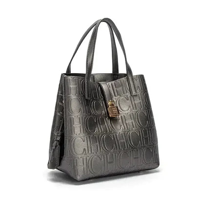 CH Geprägte Damen Crossbody Bag Buchstabendruck Design Damen Handtasche Große Kapazität Tragetasche Elegantes Temperament Damen Schultertasche