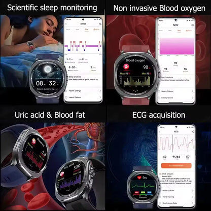 2025New Nursing Grade Air Pump Airbag Accurate Measure ECG Blood oxygen SmartWatches Men Blood Pressure Fitness Sport SmartWatch