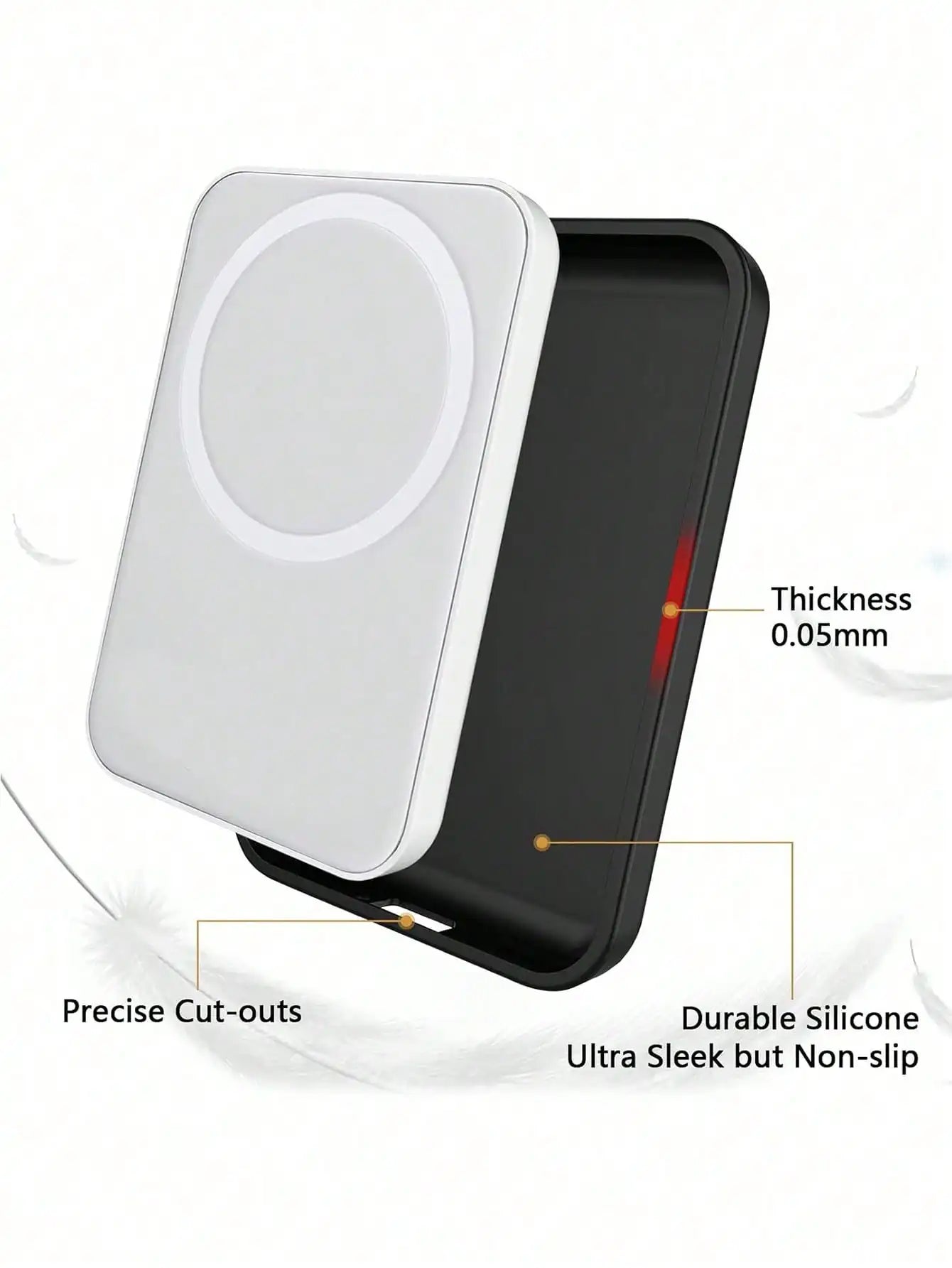 Black TPU Protective Case for Apple MagSafe Wireless Power Bank