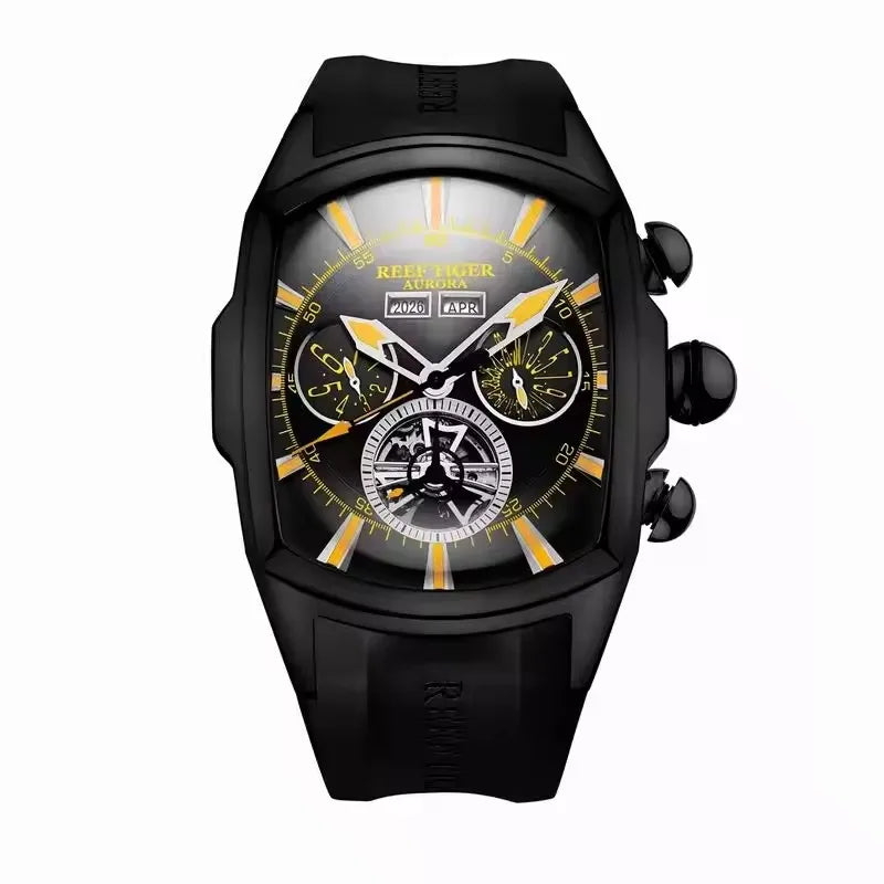 Reef Tiger Tourbillon Automatic Watch – Wine Barrel