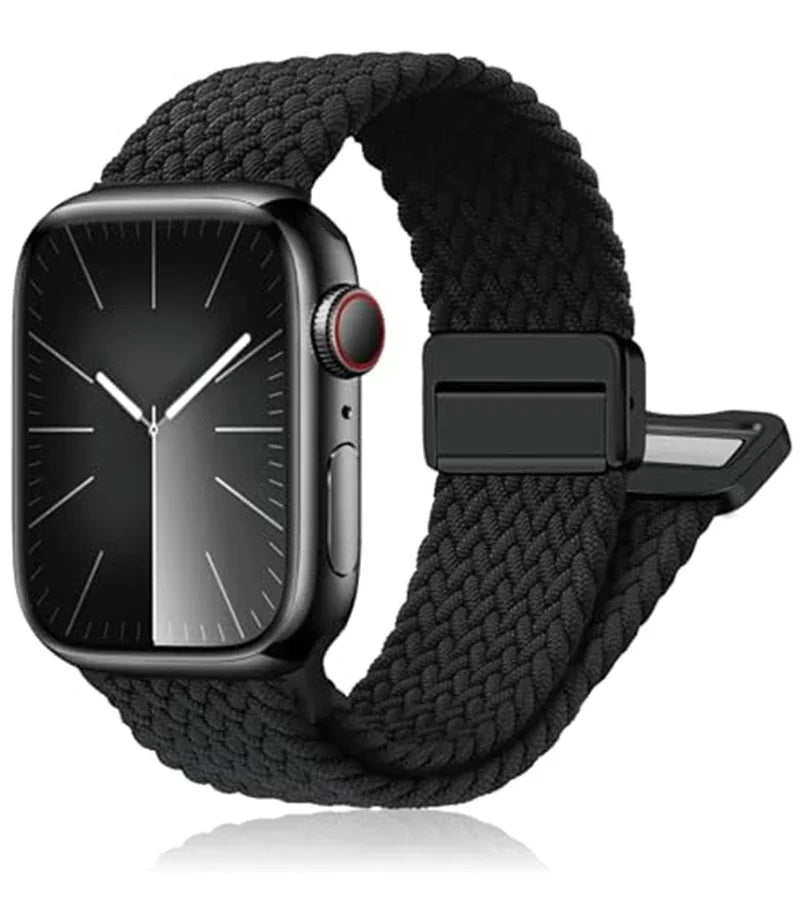 Geflochtenes Band für Apple Watch Armband 44mm 40mm 45mm 46mm 49mm 41mm 38 Magnetisches Nylonarmband iWatch Serie SE 7 6 8 9 10 Ultra 2