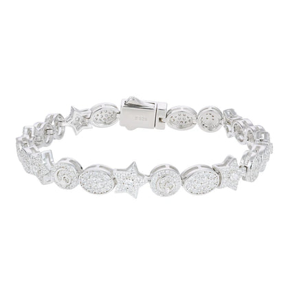 Exquisite Iced Out Moissanit Armbänder für Frauen Männer 925 Sterling Silber 18k Vergoldet Feiner Schmuck Stern Mond Armbänder Geschenke