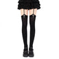 Gothic Cross Suspender Thigh High Stockings for Women | Lolita Anime Cosplay Over Knee Socks