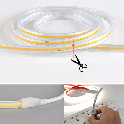 220v Led Ribbon Adhesive High Brightness COB Led Strip for Room Led Strip Flexible Ribbon for Outdoor Garden Lighting