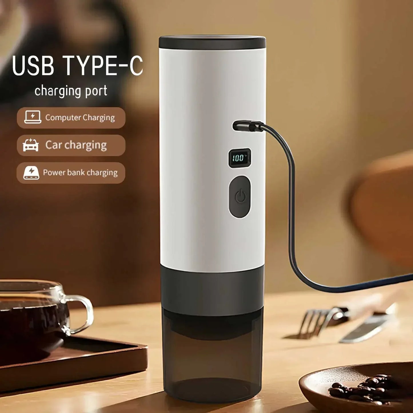 TINSOL Electric Coffee Maker Convenient Capsule Coffee Maker Travel Coffee Maker with Cordless Heating for Car and Home Camping