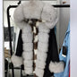 Maomaokong 2022 Winter Long Jacket Real Fur Coat Women Clothes Large Fur Collar Detachable Natural Fox Lining Parkas Leather Fur