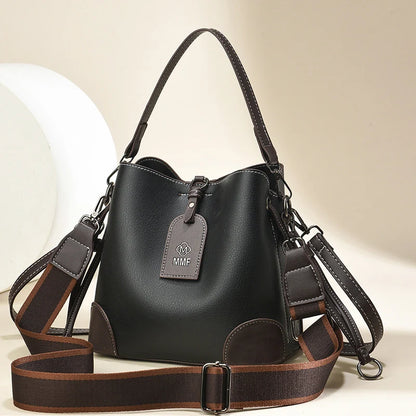 TRAVEASY Women's Vintage Bucket Bag 2025 New Large Capacity Crossbody Shoulder Bag Fashion Stylish Spacious Handbag for Women