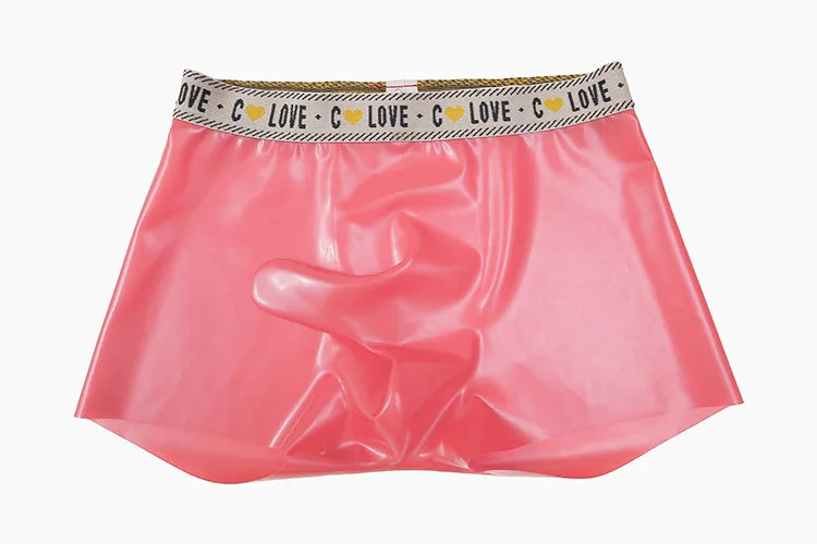 Herren Fetisch Latex Höschen Gummi Boxershorts Peniskondom Unterwäsche Kondom Cock Pouch Shorts Sexy Unterhosen für Herren