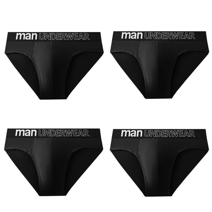 4 Stück Herren Sexy Slips Studentenmode Unterwäsche Herren Slips Atmungsaktive Elastische Große Größe Herren Unterhosen Buchstabenbunddruck