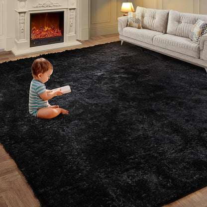 VIKAMA Tie-Dye Plush Carpet Living Room Decoration Soft Fluffy Home Mat Children's Room Baby Crawling Non-Slip Blanket