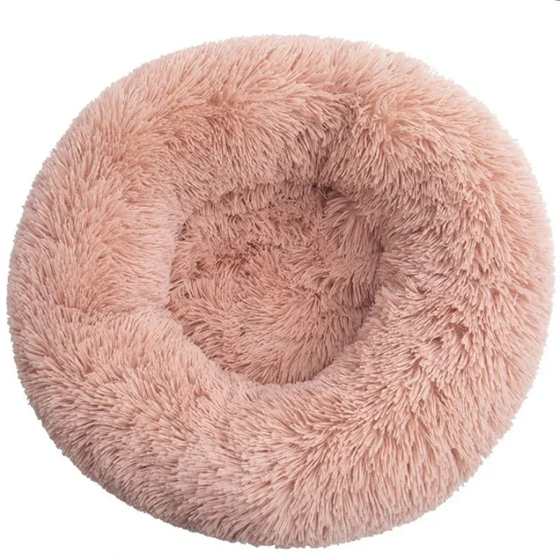 40-90cm Rundes Haustierbett für große Hunde Super Weiches Katzenbett Langes Plüsch Hundebett für mittlere Hunde Winter Warmes Schlafplatz