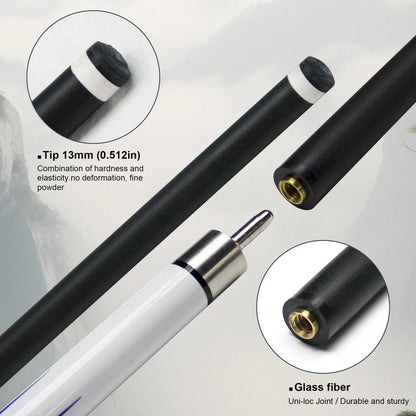 Carbon Fiber Pool Cue Shaft Billiard Stick 13mm 74.5cm Professional Snooker Cue 3 Cushion Billiards Multi-Joint Taco de Billar