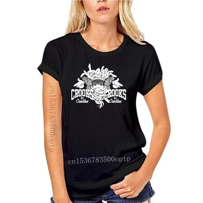 New Crooks Castles Logo Black T Shirt Herren Damen Unisex Tumblr Tee Sleeve Harajuku Tops