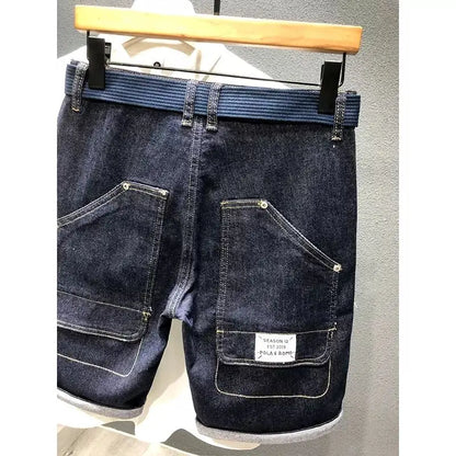 Men's Cargo Denim Shorts | Deep Blue Streetwear