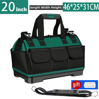 Upgrade 23inch Heighten large capacity Tool Bag Thickened 1680D Oxford Waterproofed Wear-Resistant Electrician Storage Toolkit