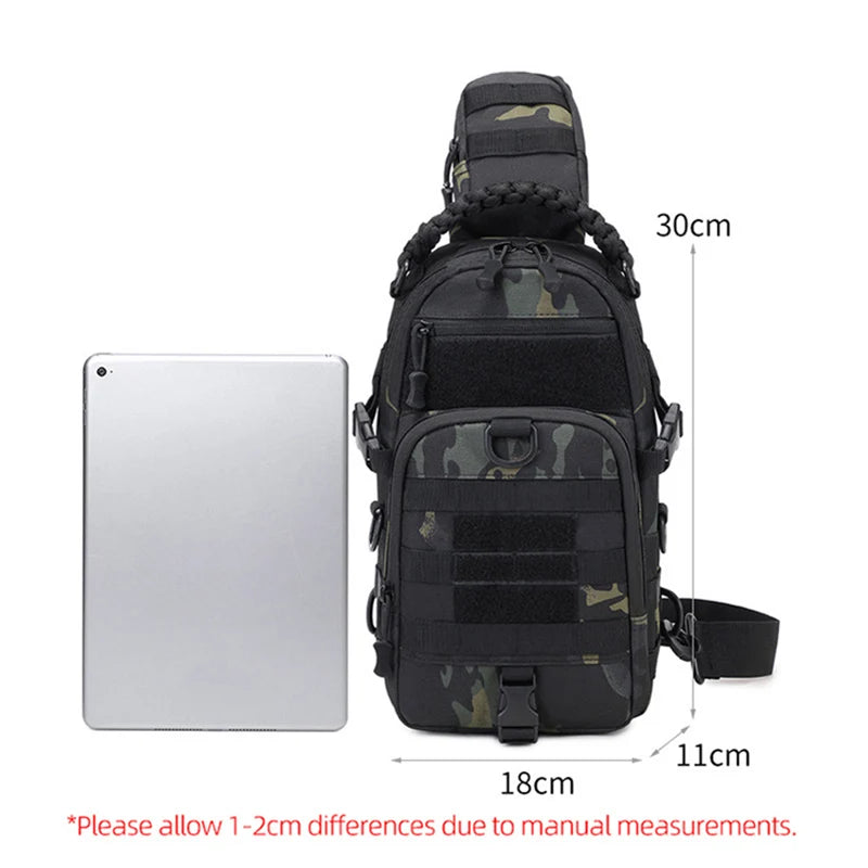Men's Camping Chest Bag Tactical Sports Shoulder Outdoor Fanny Pack Hiking Climbing Cycling Fishing MOLLE System Sling Bags