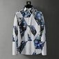 Teglex Men's Retro Graffiti Print Long Sleeve Shirt