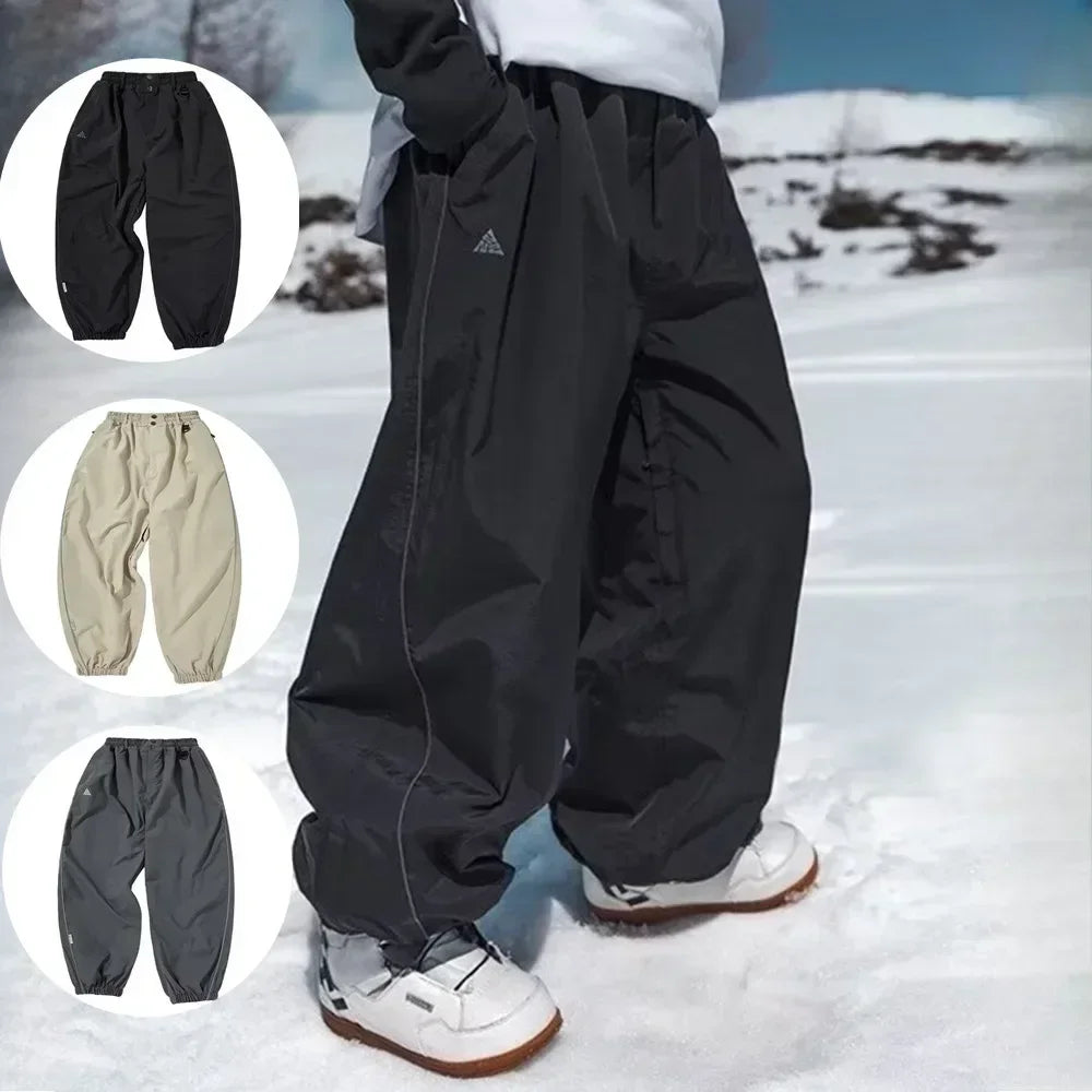 Fashion Single-Board-Skihose Lässige Track-Hochbund-Hose Weite Hose Wasserdicht Verschleißfest Professionelle Doppel-Board-Skihose