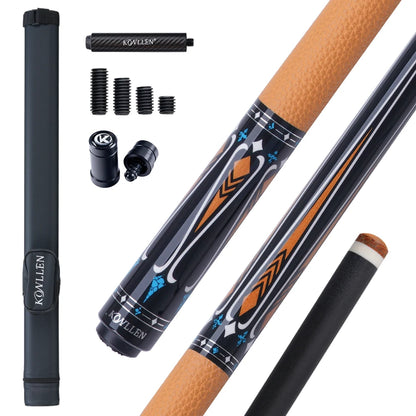 Pool cue with accessories on a white background