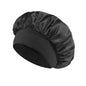 Damen Satin Haube Schlafhaube Haarpflege Seidenhaube Einfarbige breitkrempige Schlafhaube mit elastischem weichen Band