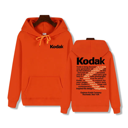 Kodak Print Fashion Men‘s Sportswear Autumn Winter Daily Street Casual Comfortable Loose Sports Hoodie