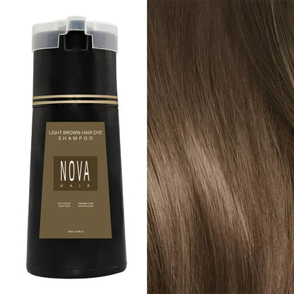 Nova Haarfärbemittel 3-in-1 Haarpflege Shampoo Natürliches Schnellweißhaar Gefärbtes Schwarzes Haarfärbemittel Dauerhafter Komfort Männer Frauen Haarpflege